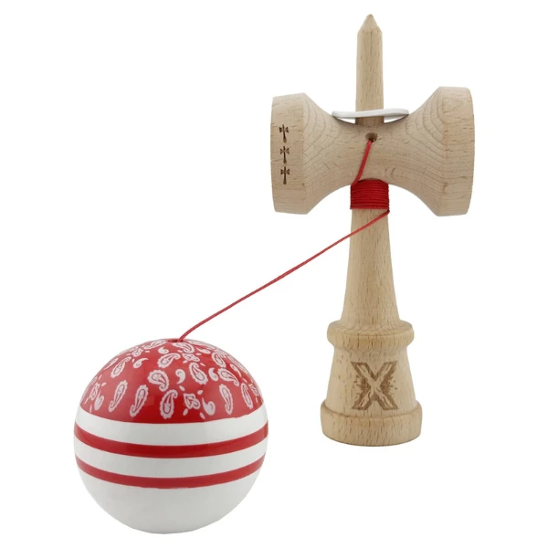 "kendama x original: chicanos", profesionala, flippy, rulment metalic, ața 62/65 cm, cupe mari, 7.5 х 6 х 18 cm, roșu-alb 6