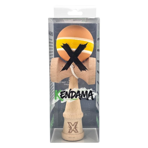 "kendama flippy x original", profesională, 7 х 6 х 18 cm, ața 35 cm, portocaliu-galben-alb 3