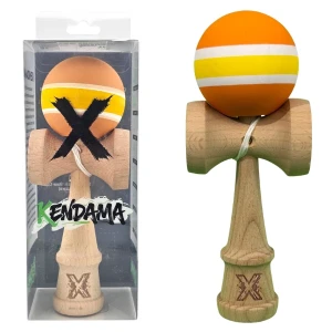 "kendama flippy x original", profesională, 7 х 6 х 18 cm, ața 35 cm, portocaliu-galben-alb Thumbnail 2