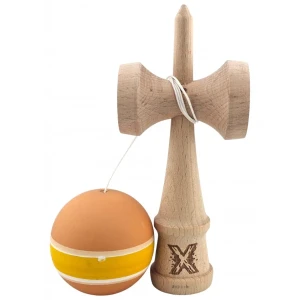 "kendama flippy x original", profesională, 7 х 6 х 18 cm, ața 35 cm, portocaliu-galben-alb Thumbnail 5