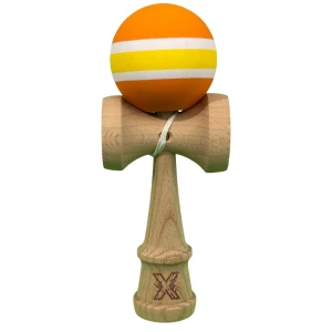 "kendama flippy x original", profesională, 7 х 6 х 18 cm, ața 35 cm, portocaliu-galben-alb Thumbnail 2