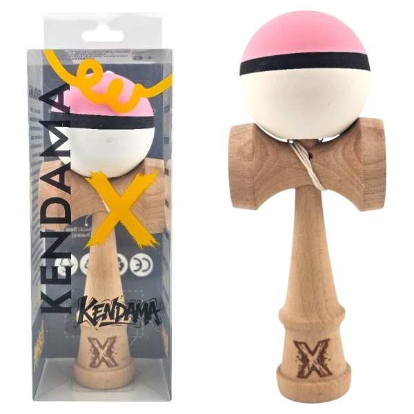 "kendama flippy x original", profesională, 7 х 6 х 18 cm, ața 35 cm, roz-alb 2