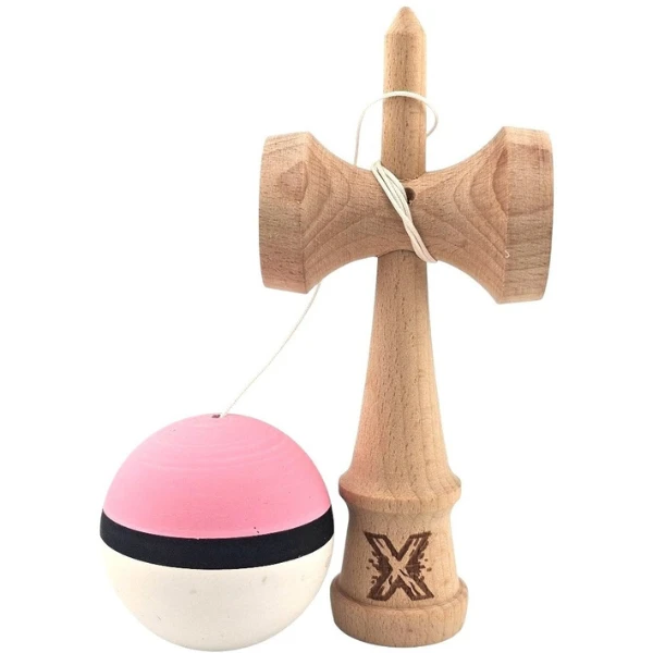 "kendama flippy x original", profesională, 7 х 6 х 18 cm, ața 35 cm, roz-alb 4