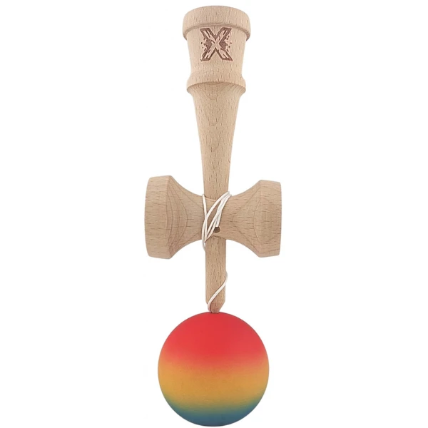 "kendama flippy x original", profesională, 7 х 6 х 18 cm, ața 35 cm, tricolor 6
