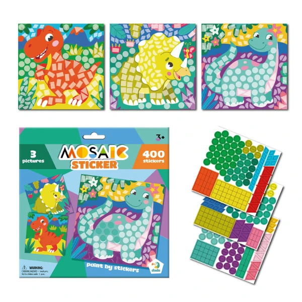 Mozaic cu abțibilduri "dinozauri", 400 elem. 2