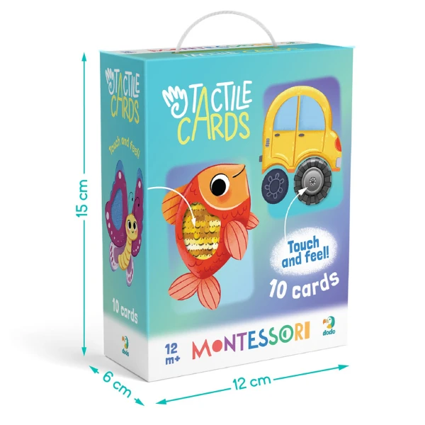 Set de carduri cu elemente tactile montessori „la plimbare” 6