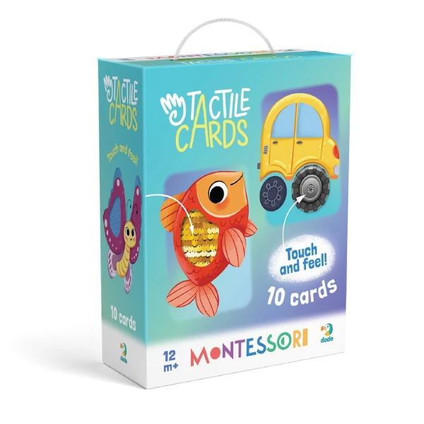 Set de carduri cu elemente tactile montessori „la plimbare” 3