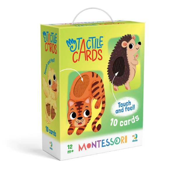 Set de carduri cu elemente tactile montessori „puii animalelor” 3