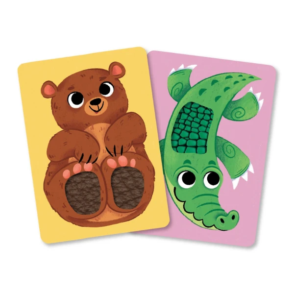 Set de carduri cu elemente tactile montessori „puii animalelor” 6