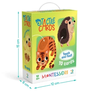 Set de carduri cu elemente tactile montessori „puii animalelor” Thumbnail 7