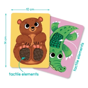 Set de carduri cu elemente tactile montessori „puii animalelor” Thumbnail 4