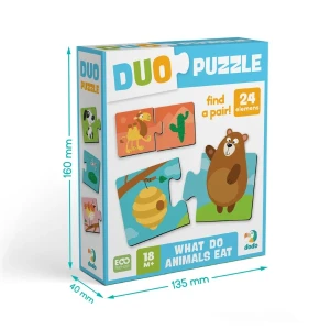 Puzzle duo "cine ce mănâncă?", 24 elem. Thumbnail 5