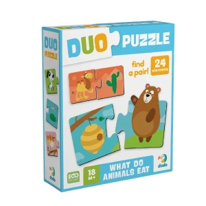 Puzzle duo "cine ce mănâncă?", 24 elem. Thumbnail 3
