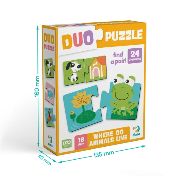 Puzzle duo "animalele și căsuțele lor", 24 elem. 5