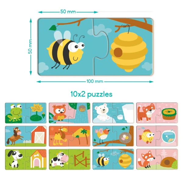 Puzzle duo "animalele și căsuțele lor", 24 elem. 4