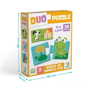 Puzzle duo "animalele și căsuțele lor", 24 elem. Thumbnail 5