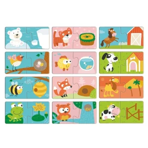 Puzzle duo "animalele și căsuțele lor", 24 elem. Thumbnail 2