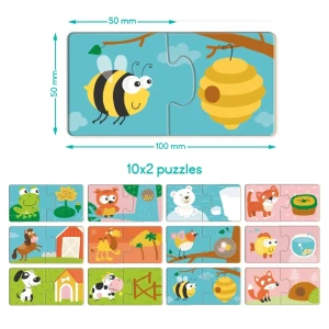 Puzzle duo "animalele și căsuțele lor", 24 elem. Thumbnail 4
