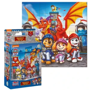 Puzzle magnetic "cavalerii salvatori", seria patrula cățelușilor, 40 elem.