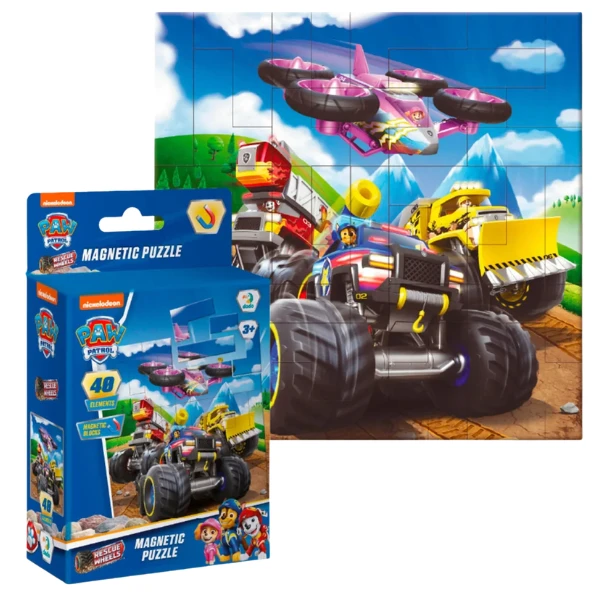 Puzzle magnetic "rescue wheels", seria patrula cățelușilor, 40 elem. 2