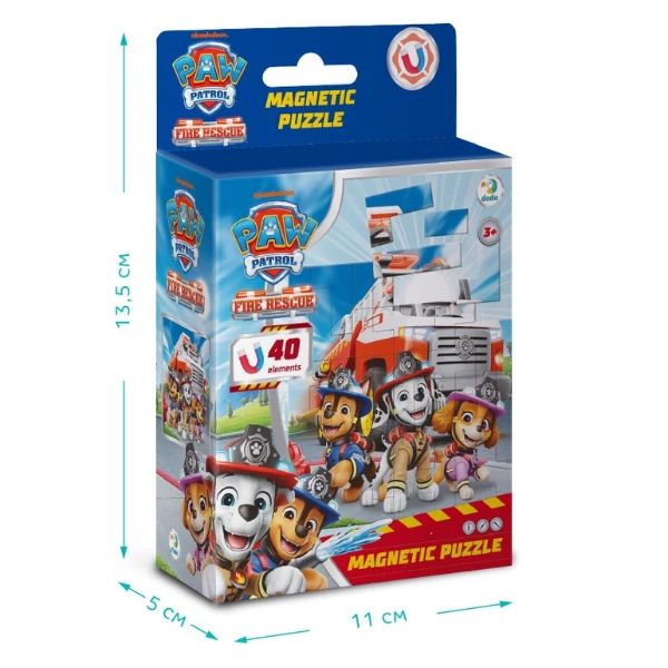Puzzle magnetic "pompierii", seria patrula cățelușilor, 40 elem. 5