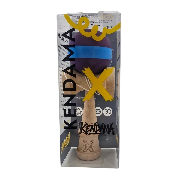 "kendama flippy x original", profesională, 7 х 6 х 18 cm, ața 35 cm, mov-albastru 3