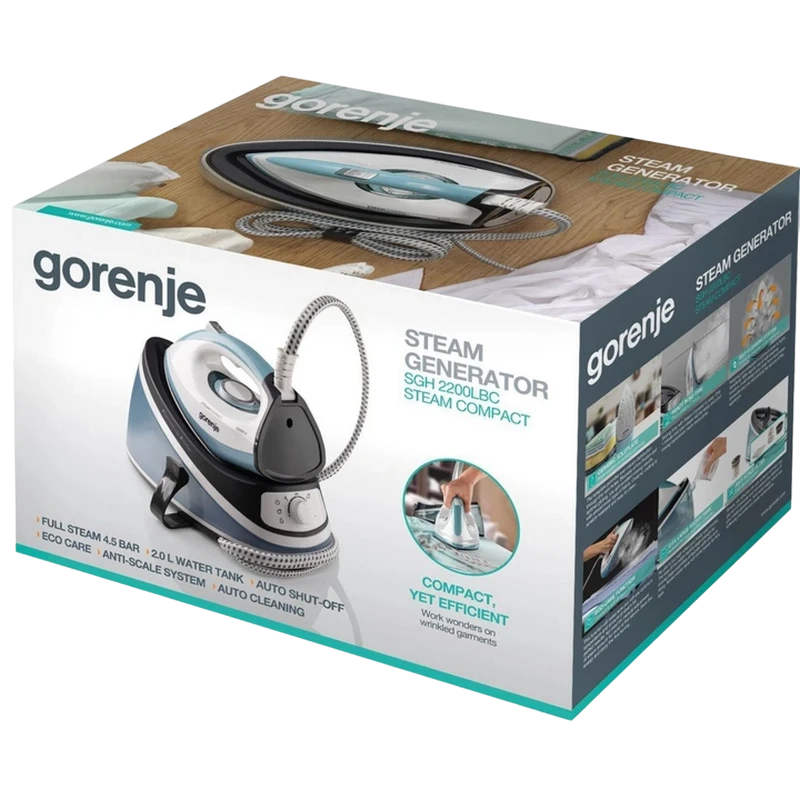 Fier de călcat cu generator de abur gorenje sgh2200lbc, 2200w, albastru 7