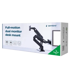 Suport birou pentru monitoare gembird ma-da2-03, negru Thumbnail 5