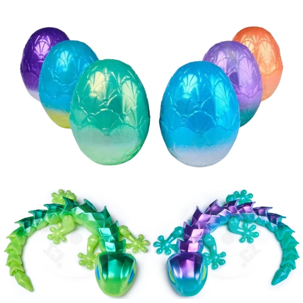 Figurină gecko în ou de cristal, 6 modele 2