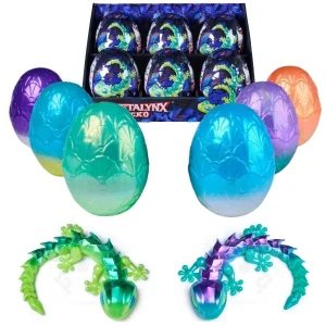 Figurină gecko în ou de cristal, 6 modele