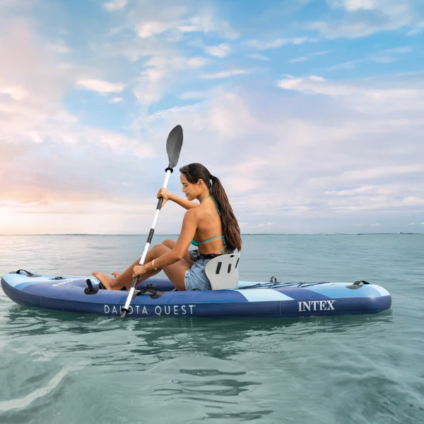 Intex caiac gonflabil “dakota quest” cu vâsle, pompă și geantă, 320x89x20 cm, până la 160 kg 12