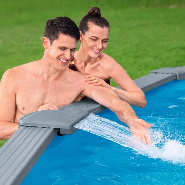 Bestway piscină hydrium 732x132 cm, 49200 l, carcas metal 10