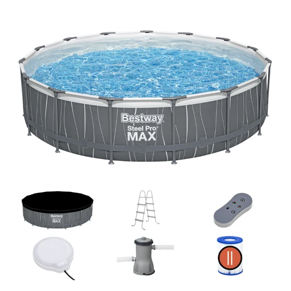 Bestway piscină steel pro max  457x107 cm, 14970l, cadru metalic, led 2