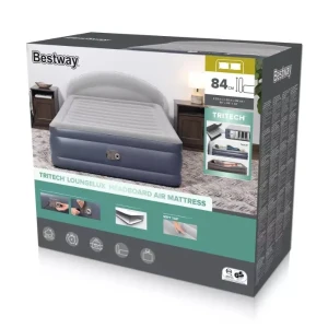 Bestway saltea gonflbilă cu pompa electrică  220 v încorporată și tăblie,  229х152х84 cm Thumbnail 8