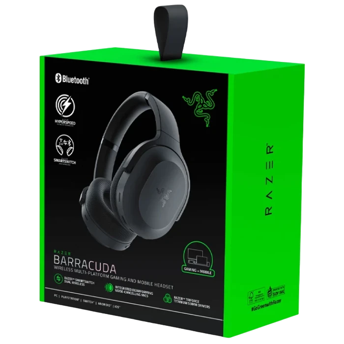 Игровая гарнитура razer barracuda, bluetooth/usb, чёрный 2