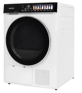 Сушильная машина daewoo ddr-hs9e-1, 9 кг, класс e, электронное управление, тепловой насос, сенсорные кнопки, чёрная панель управления с крупными пиктограммами Thumbnail 3