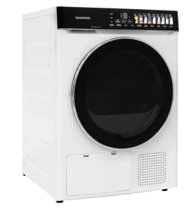 Сушильная машина daewoo ddr-hs9e-1, 9 кг, класс e, электронное управление, тепловой насос, сенсорные кнопки, чёрная панель управления с крупными пиктограммами Thumbnail 4