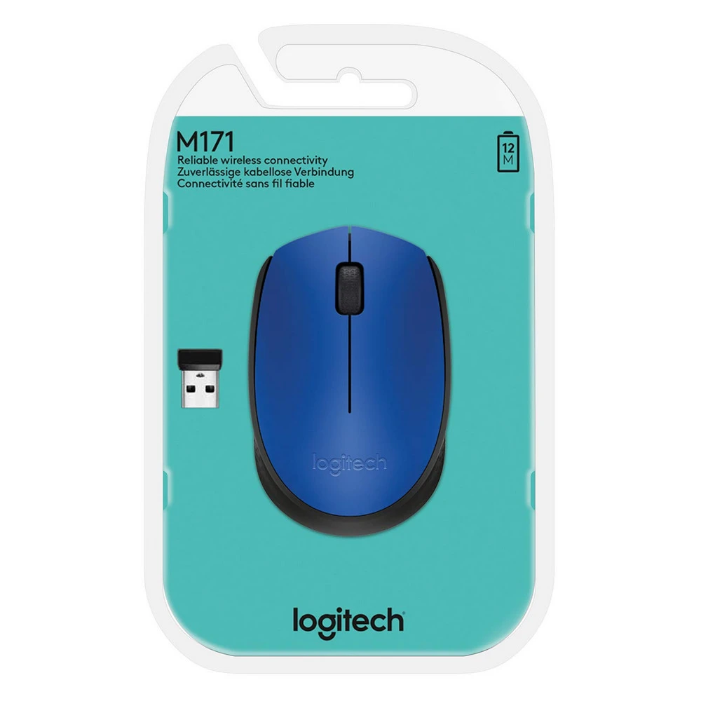 Беcпроводная мышь logitech m171, синий 13