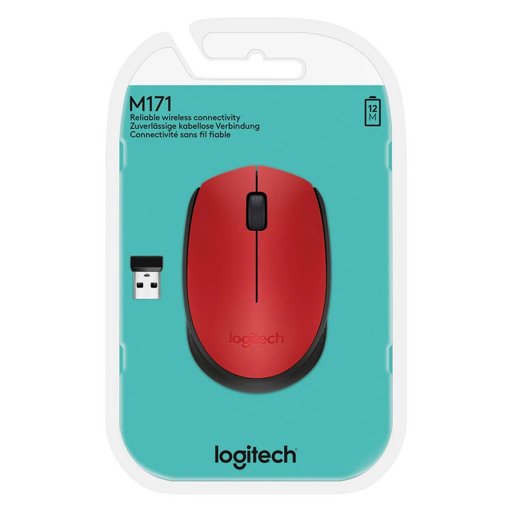 Беcпроводная мышь logitech m171, красный 11