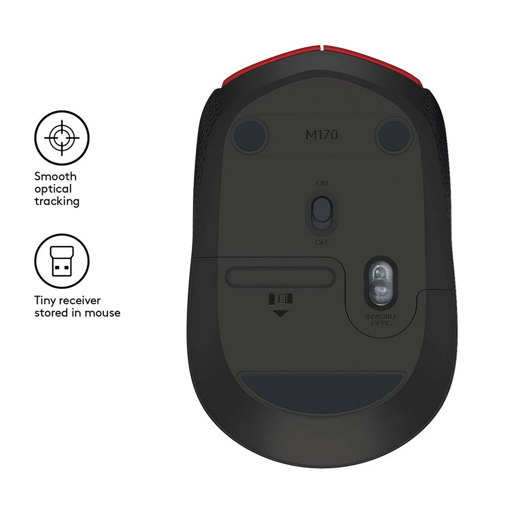 Беcпроводная мышь logitech m171, красный 8