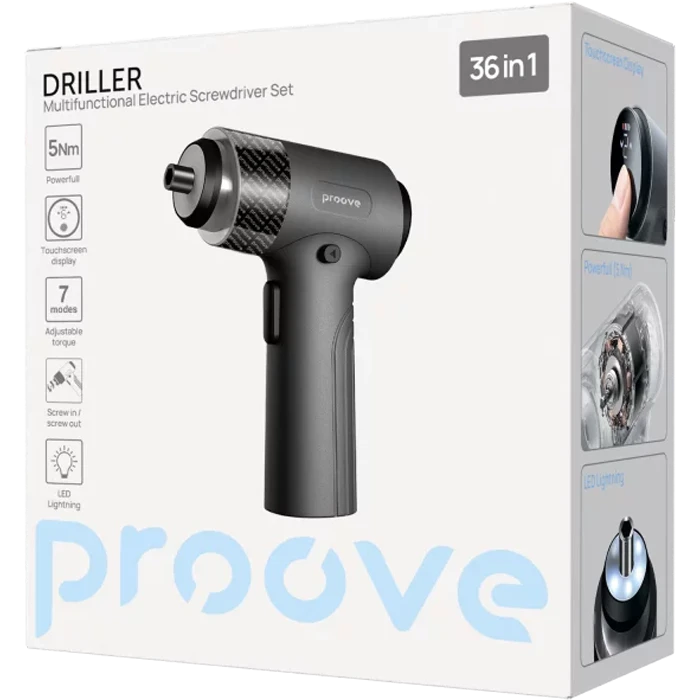 Многофункциональный набор электрических отверток proove driller 36 в1, серый 5