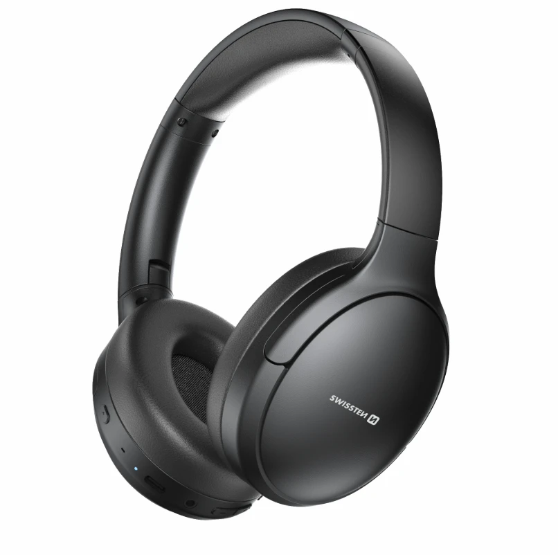 Earphones swissten bluetooth anc pure black 3