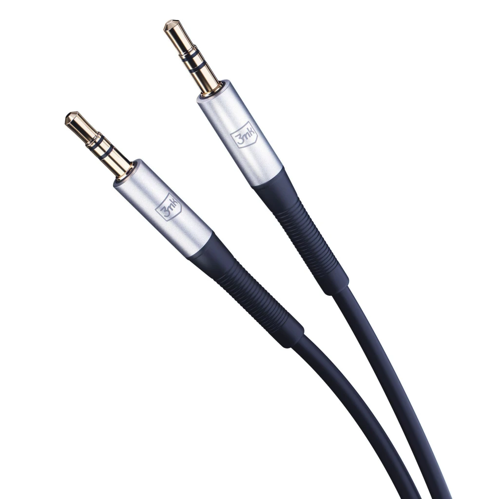 Audio cablu 3mk, aluminiu/silicon, 2xmini jack 3.5 mm, 1 m, black 3
