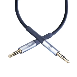 Audio cablu 3mk, aluminiu/silicon, 2xmini jack 3.5 mm, 1 m, black Thumbnail 4