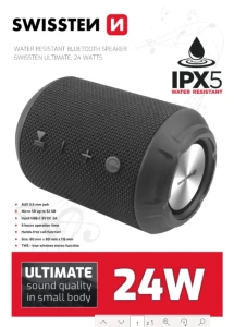 Boxa portabila swissten ultimate, bluetooth, 15w, negru Thumbnail 2