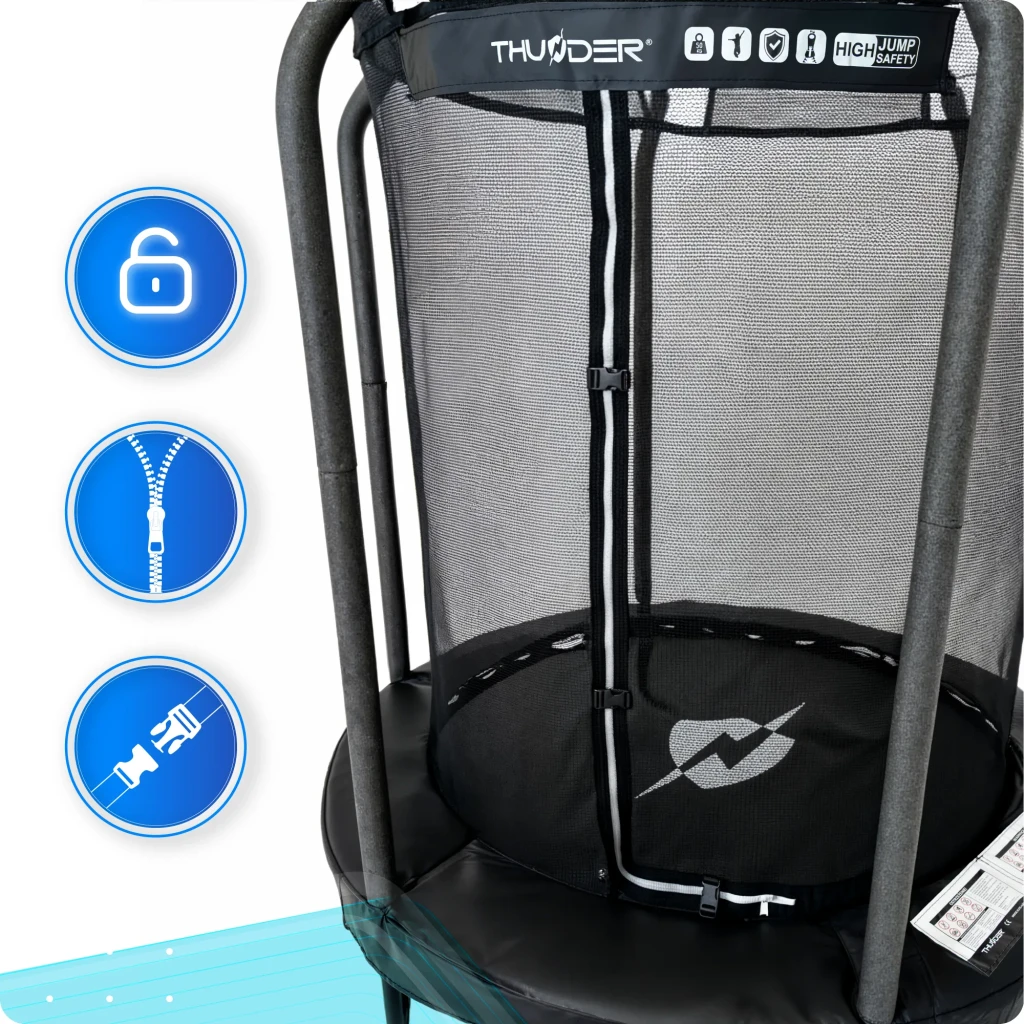 Trambulina de grădină pentru copii thunder inside elite 4,5ft (140cm) black 10