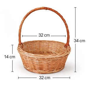 Coș cafeniu din viță de vie cu toartă 32 cm
