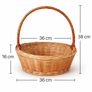 Coș cafeniu din viță de vie cu toartă 36 cm