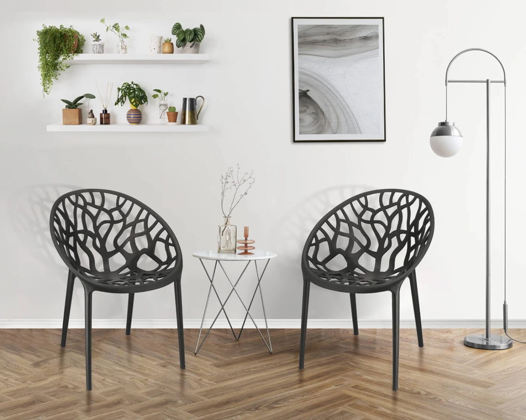 Scaun terasa jumi albero din plastic, negru 2