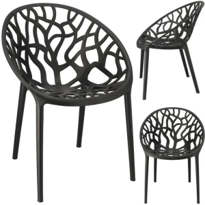 Scaun terasa jumi albero din plastic, negru